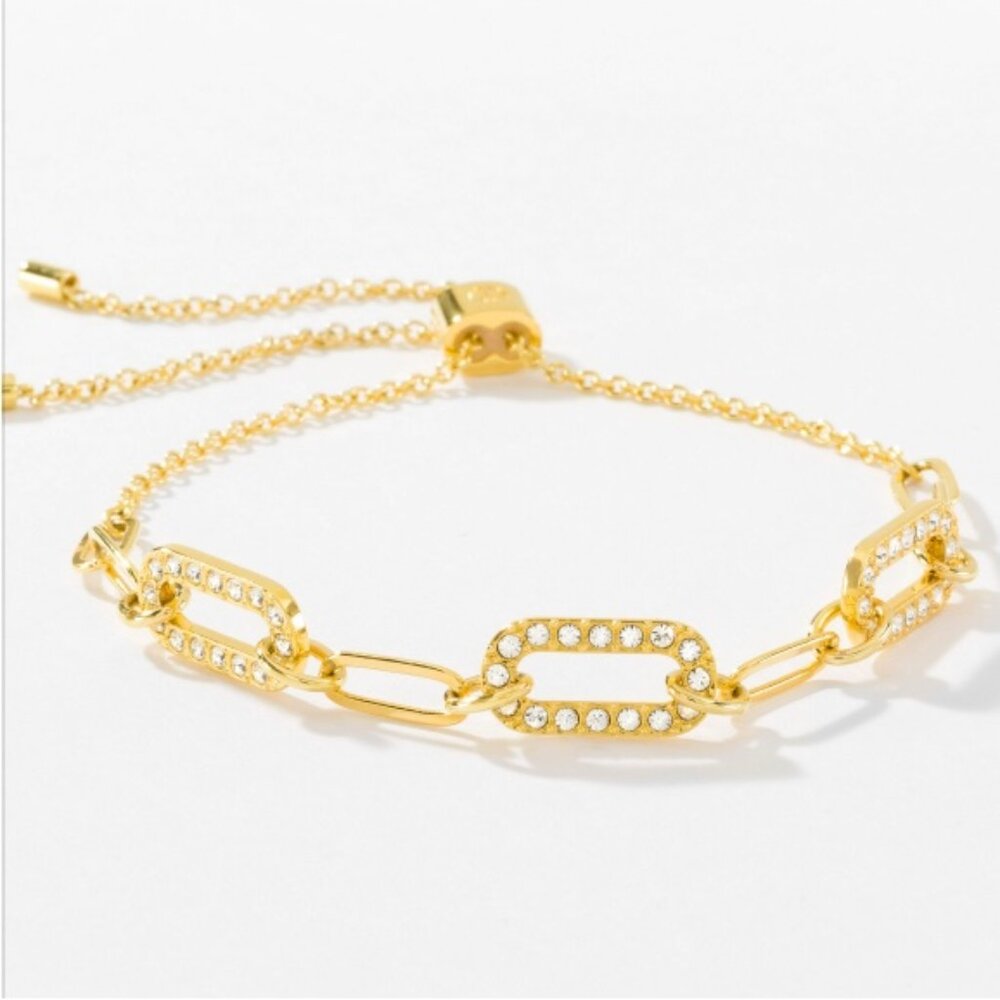 Fascinate Bracelet, golden,Touchstone Crystal by Swarovski